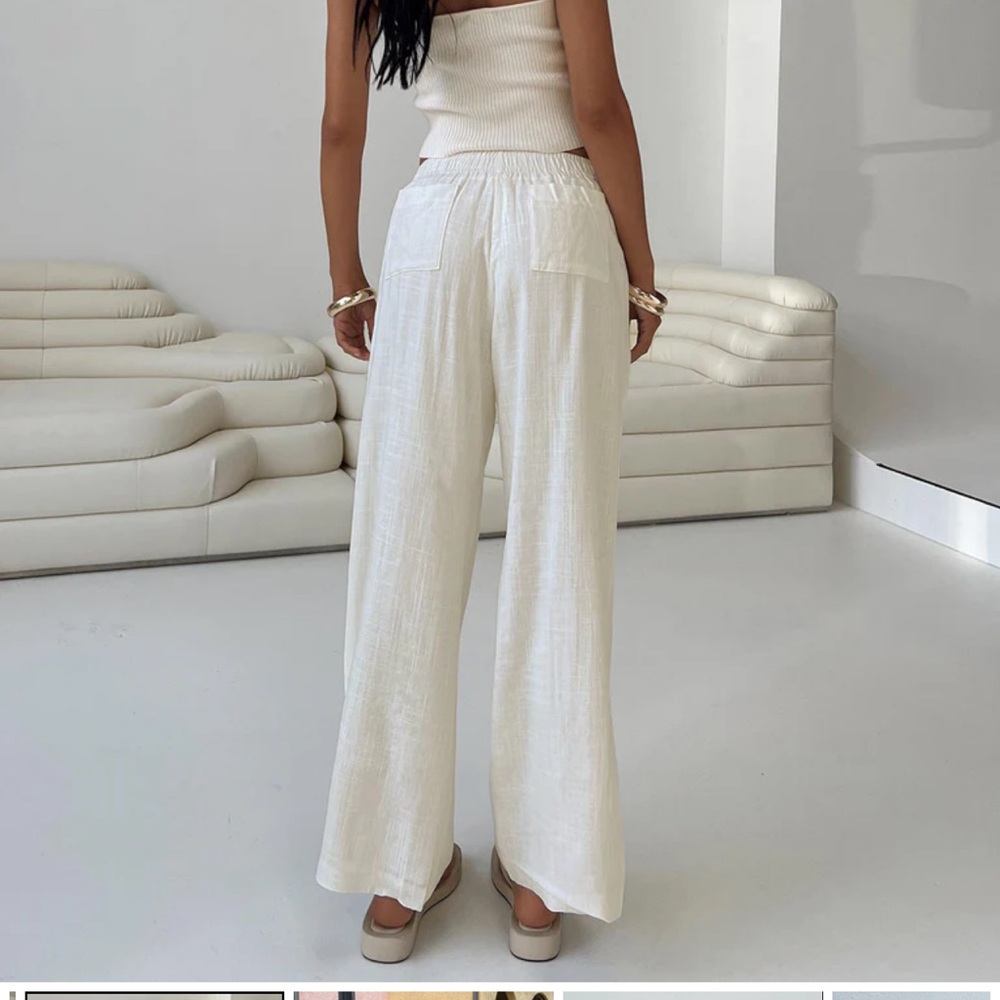 LOUIS LINEN BLEND PANTS OFF WHITE